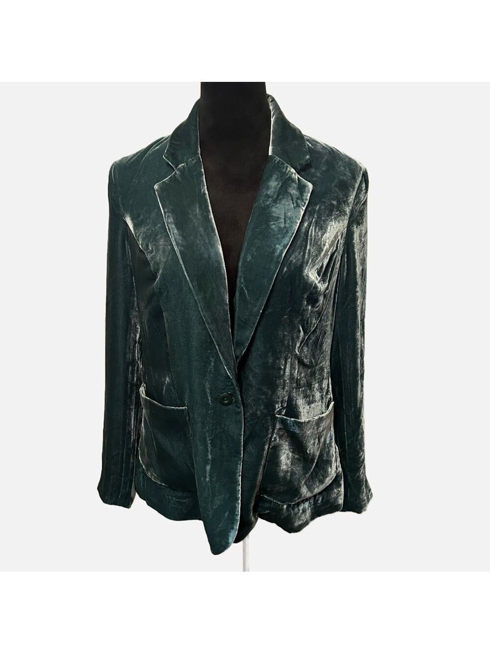 Sundance Women’s Crushed Velvet Blazer Academic Boho Sz 4 Green Holiday Party
